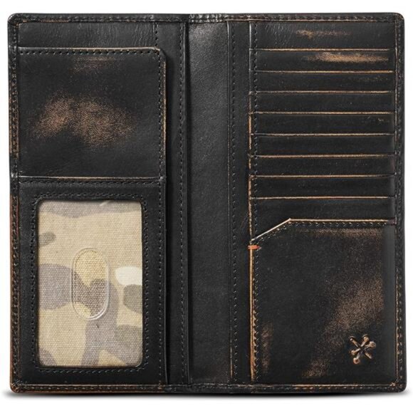 Full Grain Leather With Hand Burnished Finish | Long Bifold Wallet| Rodeo Wallet - Picture 5 of 7